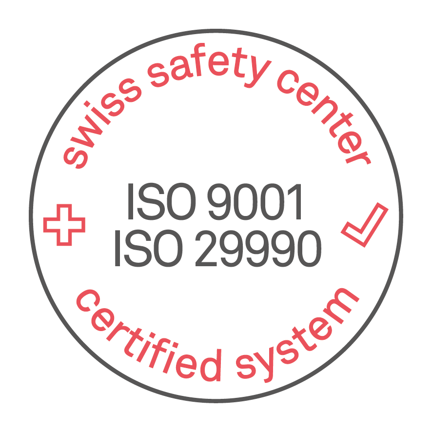 Swiss Safety Center ISO9001 ISO29990